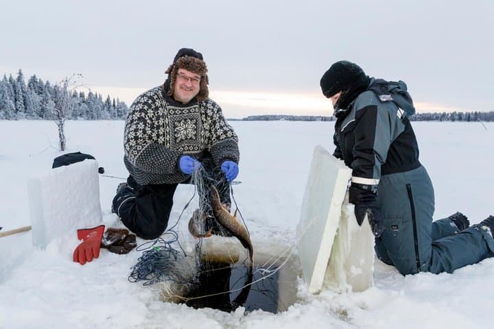 Ice Fishing by Snowmobile from Rovaniemi