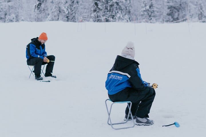Ice Fishing by Snowmobile in Levi 4