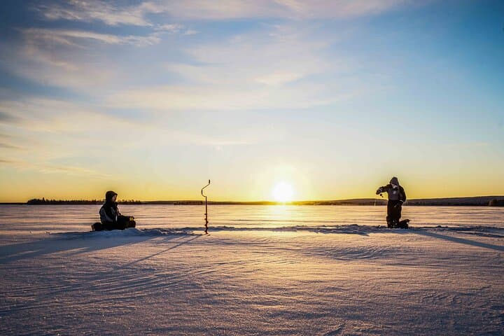 Ice Fishing on a Frozen Lake in Levi 2
