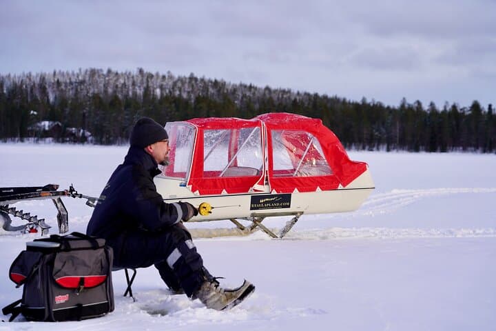 Ice Fishing with Snowmobiles