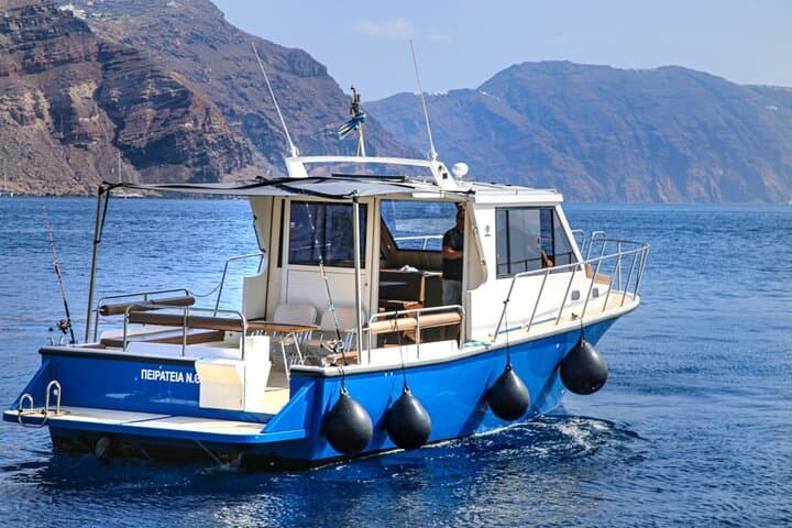 Santorini Fishing Private Cruise boat tour - BBQ, Snorkeling 3