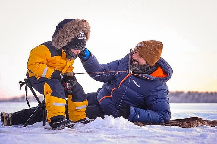 Private Ice Fishing Initiation by Snowmobile
