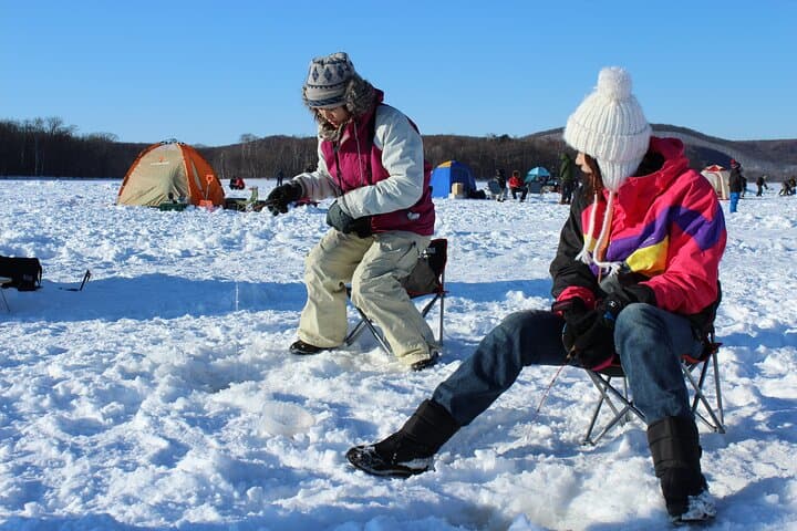 Ice Fishing Experience Eat Fresh fish Tempura at Lake Abashiri