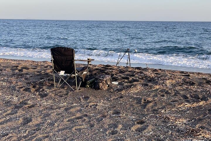 Santorini Fishing on a Peaceful Volcanic Beach 2