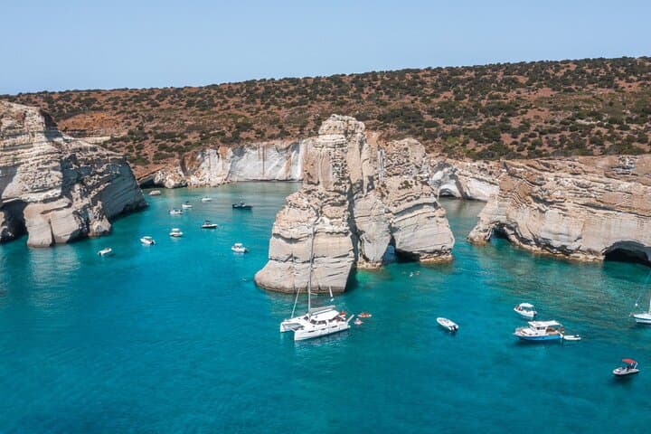 Milos Private Half-Day Catamaran Cruise to Kleftiko with Lunch 3